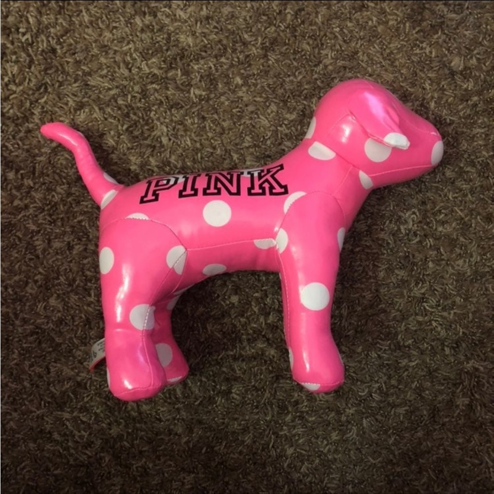 Victoria’s Secret PINK Pink and White Polka Dot Giant Plush Bus Dog Display - Picture 10 of 15